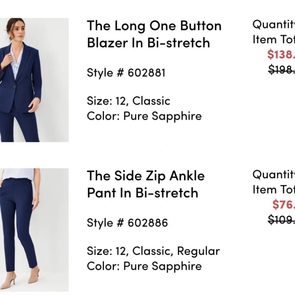 Ann Taylor Navy Women's Suit - Picture 6 of 6